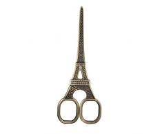 Forbici, Fai-da-Te alla Moda a Forma di Torre Eiffel Cesoie per Cucire in Acciaio Inossidabile Mini Vintage Comò Ricamo Strumento Artigianale Scissor per Ricamo Artigianato(Bronzo)