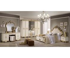Schlichter Möbel Shirin - Letto con Design Barocco, 160 x 200 cm, Armadio a 6 Ante