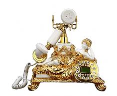 DPZCHI Telefono Vecchio Stile Europeo Vintage, Telefono Fisso con Statua Decorativa per Regali, Soggiorno, Comodino, Sala Studio, Hotel