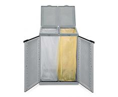 Terry, Ecocab 2 , Armadietto per la Raccolta Differenziata, da Interno Esterno, 2 vani separati. Materiale: Plastica, Dimensioni: 68x39x88,7 cm