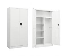 Lechnical Armadio Cabina Armadio Armadi Armadio Camera da Letto Guardaroba Camera da Letto Mobile da Letto Armadio con Ripiani Bianco 90x40x180 cm in Acciaio