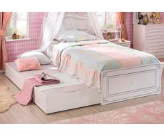 Letto singolo e letto cassettone bambina : 103 cm H 108 cm 206 cm-cassettone: 194 cm H 24 cm 93 cm - (DF11)