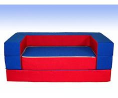 BAMBINI DIVANO LETTO FUTON BAMBINI PUZZLE (RED-BLUE)