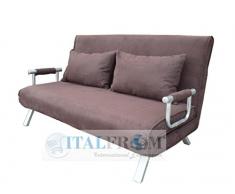 ITALFROM Divano Letto Sofa Bed Marrone Divani 153x69x82h Divanetti Divano Letto 2 Piazze Cod. 4033