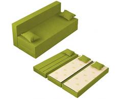 Baldiflex Divano Letto 3 Posti Modello TreTris Rivestimento Sfoderabile e Lavabile, Colore Verde Oliva