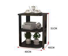 Camera Semplice Divano Side Cabinet, Comodino angolare, Creativo Side Table Multi-Strato Storage Rack (Color : Black)