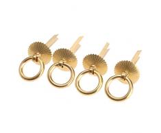 4pcs Vintage Brass Cassetto Anello Pulls Maniglie Antiqua ARMADICA ARMADINO Maniglia per mobili Pull Guardaroba Cassetto Cassettiera Manopole Cinese Handware in Stile Cinese Maniglia Hardware
