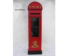 'Retro Vintage armadio con porta in vetro/CD DVD archiviazione"inglese cassetta postale - Rosso