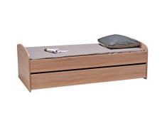 WEBER INDUSTRIES 327360 Swing Letto Estraibile con 2 Reti Legno Quercia Bianco 90 x 190 cm