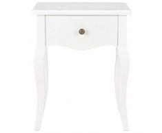 vidaXL Comodino Bianco 40x30x50 cm in Legno Massello di Pino Tavolino da Notte Comodo Funzionale Durevole Robusto Resistente Elegante Pratico Solido