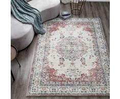TALETA Mila Tappeto Floreale, Tappeto Salotto Orientale Pelo Corto, Tappeti Soggiorno Moderno Persiano, per Camera da Letto, Sala da pranzo, Rosso, 120 x 170 cm