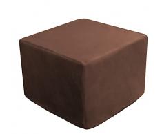 DOLCISOGNI Pouf Puff Letto FOUTON Pieghevole Misura 66X66X45 Microfibra Marrone (Aperto 65X195X15)