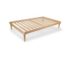 SomnusSana Rete Ortopedica in Legno di Faggio 120x190 una Piazza e Mezza Alta 37cm con 14 doghe da 6.8 cm