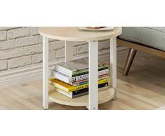QJXSAN Moderno tavolino a Due Piani Scatola di immagazzinaggio Rotonda tavolino Antiscivolo Divano Semplice Comodino angolare Lato Soggiorno Balcone (Color : B, Size : 60CM×43CM)
