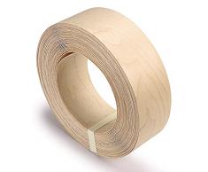 Skelang Legno impiallacciato, ferro su bordatura, nastro preincollato legno, per mensola, armadio, telaio porta, acero, 50mm x 15m