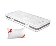 Evergreenweb - Materasso Memory Foam Una Piazza e Mezza 120x190 Onda MASSAGGIANTE Alto 22 cm Ortopedico Fodera Antiacaro Sfoderabile Traspirante Lastra con Schiuma Ecologica 7 Zone Ergonomico Offerta