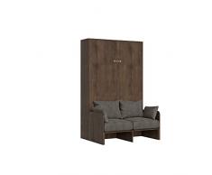 giordano shop Letto Matrimoniale Francese a Scomparsa Salvaspazio con Sofà Kentaro H210 cm Marrone