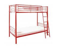 miasuite i sogni italiani Letto a Castello Rosso salvaspazio con Rete a doghe in Legno 80X190