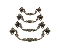 Gestione antico Bronzo Cassettone Manopole Cassetto Tira modello stella 95/105/110 / 155mm Cucina Armadio Mobili per mobili Hardware Europe Style DUO ER (Colore : Hole spacing 128mm)