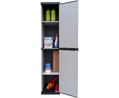 Adventa Armadio in Resina Alto 1 Anta con Ripiani Regolabili (Interno/Esterno), 34x39,5x168 (9W202C04)