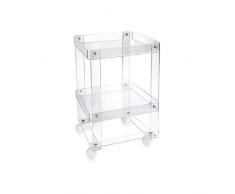 iPLEX - Valletto Portavivande Carrello con Ruote sottostanti in plexiglass Trasparente Dim. 64x41x39,5 cm Made in Italy