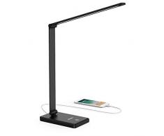 Lampada da Tavolo,Elekin Lampada da Scrivania Ricaricabile, Efficienza Energetica Occhi-Cura,3 livelli di Dimmerabili,pulsante a sfioramento,Pieghevole Touch Controllo Lampade per Ufficio
