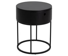 AC Design Furniture Apollon Comodino, Legno Metallo, Nero, H: 51 x B: 40 x T: 40 cm