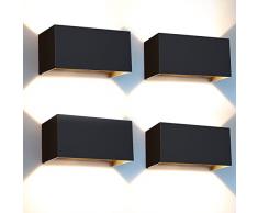 Kingwen 4 Pezzi 20W Applique da Parete Interno/Esterno 3000K Bianco Caldo Lampade da Parete Angolo del Fascio Regolabile su e Giù Applique Esterno IP65 Impermeabile