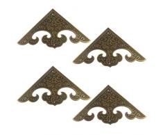 Tiazza 4 pezzi di grandi dimensioni vintage puro rame decorativo angolo Protector classico mobili armadio porta goffratura angolo guardia