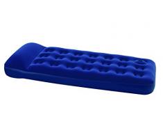 Bestway 67223 -Airbed Materasso Singolo con Pompa a Piede Incorporata, 185 x 76 x 22 cm, a Una Piazza, PVC, Blu
