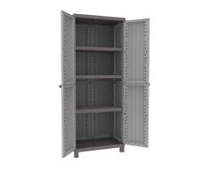 TERRY C- Wood 2680 Armadio Alto in Plastica Tuttopiani, Grigio/Tortora, 68 x 39 x 170 cm