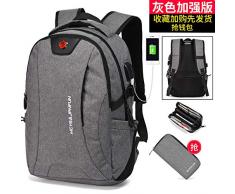 yichengshangmao Bi-spalla borsa giovanile borsa uomo borsa da viaggio, Grigio Migliorato (Valletto), Grey Enhanced (Wallet)