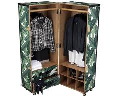 Casa Padrino armadio valigia di lusso con ruote verde/bianco/nero/oro 65 x 56 x A. 153,5 cm - Valigia armadio vintage - Collezione di Lusso