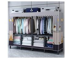 XEX Armadio in Tessuto, Guardaroba Pieghevole in Tubo dAcciaio Portante Ad Alta Resistenza, Cabina Tessuto Facile da Pulire, Robusto E Durevole(Size:200 * 46 * 170cm)