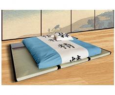 Vivere Zen - Kit Letto 3 Tatami Tradizionali (5,5 cm) + Futon Latex 15 cm (Matrimoniale) - 3 Tatami 90x200 (=200x270) + Futon 160x200x15