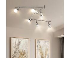 wowatt Lampada da Soffitto Moderna Faretti Orientabili da Soffitto a LED Plafoniera Camera Letto Bagno Lampadario Cucina Salotto 6 Luci 36W 3600LM RA83 Luce Bianca Calda 2800K RA83 Lampada da Parete