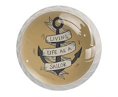 Manopole per cassetti con ancora vecchia scuola, per cassettiera, armadio, armadio, cucina, 4 pezzi, 35 mm