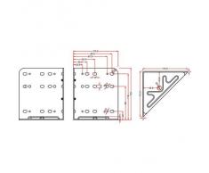 Letto Angolo Raccordo Argenteria Connettori Solidi 115 X 133 Mm, Acciaio Zincato