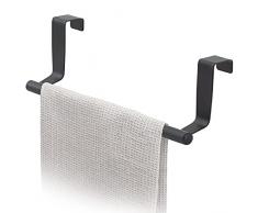 Tatkraft Horizon Black Porta Asciugamani da Appendere, Barra Canovaccio per Porta, Casseto, Armadio, Appendi Strofinacci Senza Forare, Acero Inossidabile Rinforzato