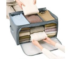 Janolia Scatole per Armadio, Borsa Pieghevole per Vestiti, Scatole con Cerniera per Biancheria, Tessuto di bambù Ecologico, Antibatterico, Anti Acari e Muffe, contenitori per Armadio Traspiranti