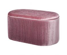homcom Pouf Panca Contenitore in Velluto Stile Moderno, Panca Imbottita per Camera da Letto, Soggiorno e Ingresso, Rosa, 81x40x41cm