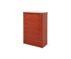 Argonauta Cassettone Ciliegio in Legno Nobilitato con 7 Cassetti H.111x42x76 Cm