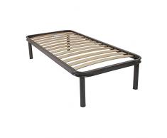 Comprarredo Rete Singola Ortopedica una Piazza 80 x 190 cm con doghe flessibili in Legno di faggio e Telaio in Ferro