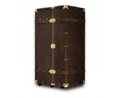 Baule Armadio 5 Cassetti 6 Ruote | Roncato Ciak Vintage Home Luxury | 310473-Cuoio