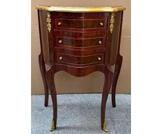 Casa Padrino comodino barocco marrone scuro/oro - Cassettone in legno massello fatta a mano in stile barocco - Comodino in stile antico - Comodino con 3 cassetti - Mobili barocchi fatti a mano