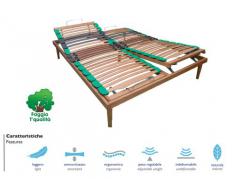Rete Matrimoniale in legno di faggio Alzata Manuale Testa Piedi mis. 170x200 doghe ammortizzate e basculanti