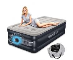 OlarHike Materasso ad aria con pompa elettrica integrata, letto ad aria autogonfiabile per 1 persona, letto singolo per ospiti, materasso gonfiabile per campeggio o uso domestico, 198 x 102 x 46 cm