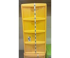 Tontarelli bamb cassettone con 4 cassetti alto giallo funzionale salva spazio in plastica