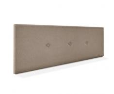 DHOME Testata in Similpelle o Tessuto Acualine Liscio con Bottoni Rivestiti in ALTA GAMMA Testata Letto di Lusso Imbottita Moderna (Tessuto Terra, 160x50cm (Letto 150/160))