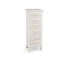 Argonauta Cassettiera Sei cassetti Bianca Vienna settimino cm 112 h